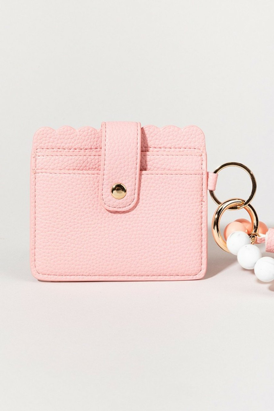 Francesca's Amity Card Case Keychain Blush Bags & Wallets