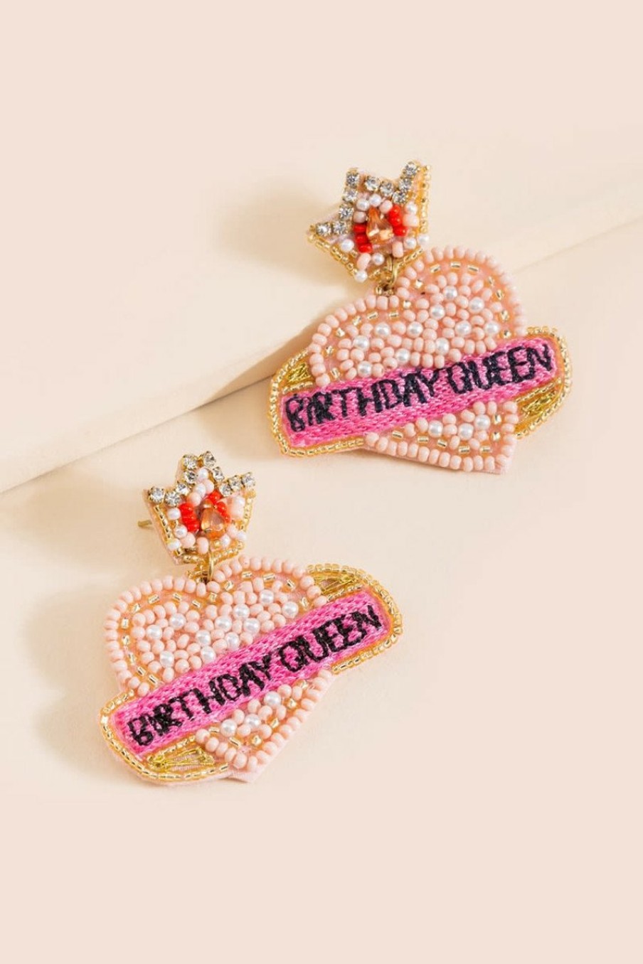 Francesca's Birthday Queen Earrings Pale Pink Earrings