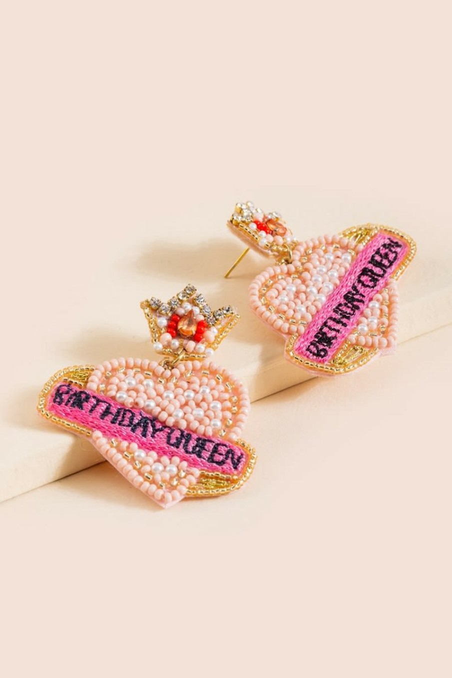 Francesca's Birthday Queen Earrings Pale Pink Earrings