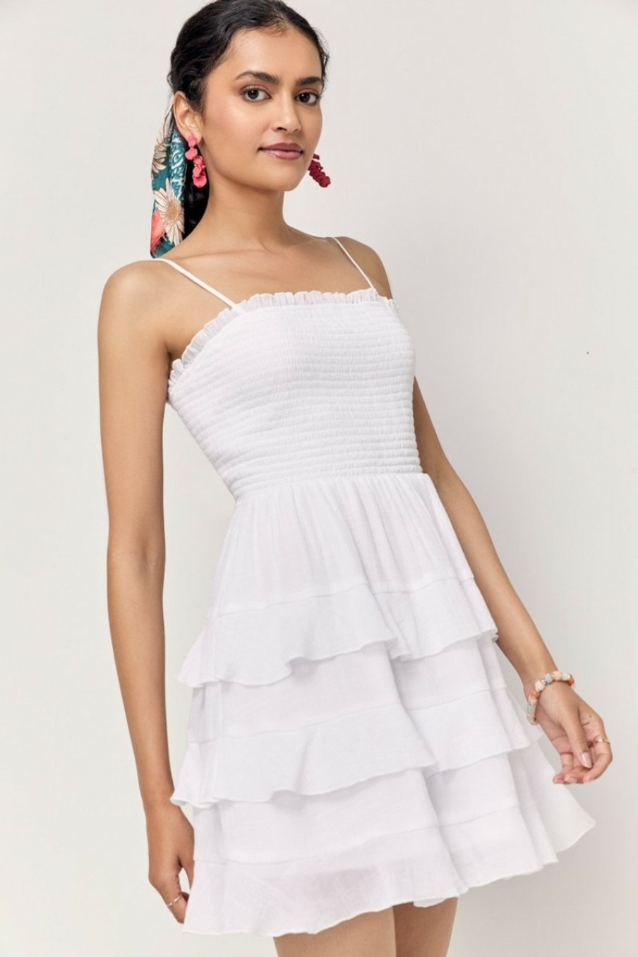 Francesca's Joyce Bow Back Mini Dress Dresses