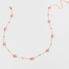 Francesca's Stella Beaded Flower Station Necklace Pink Necklaces