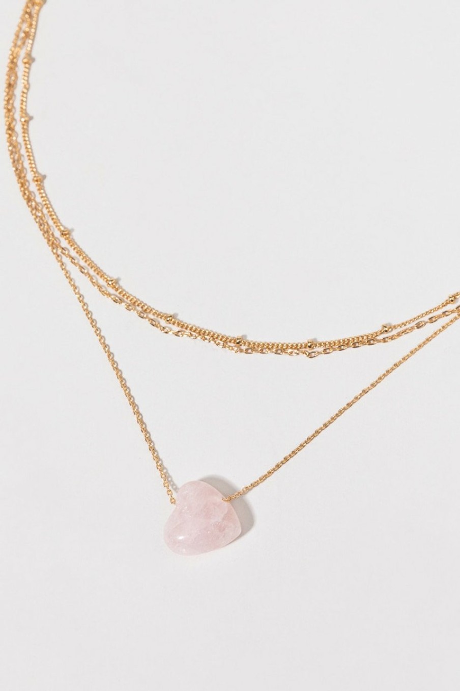 Francesca's Roxie Heart Pendant Necklace Pink Necklaces