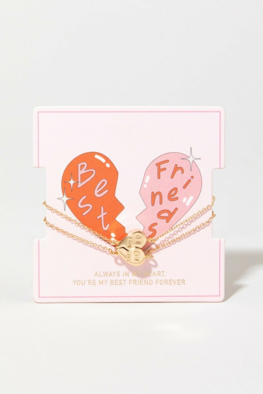 Francesca's Bestie Heart Bracelet Gold Bracelets