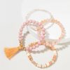 Francesca's Jill Beaded Bracelet Set Pink Bracelets