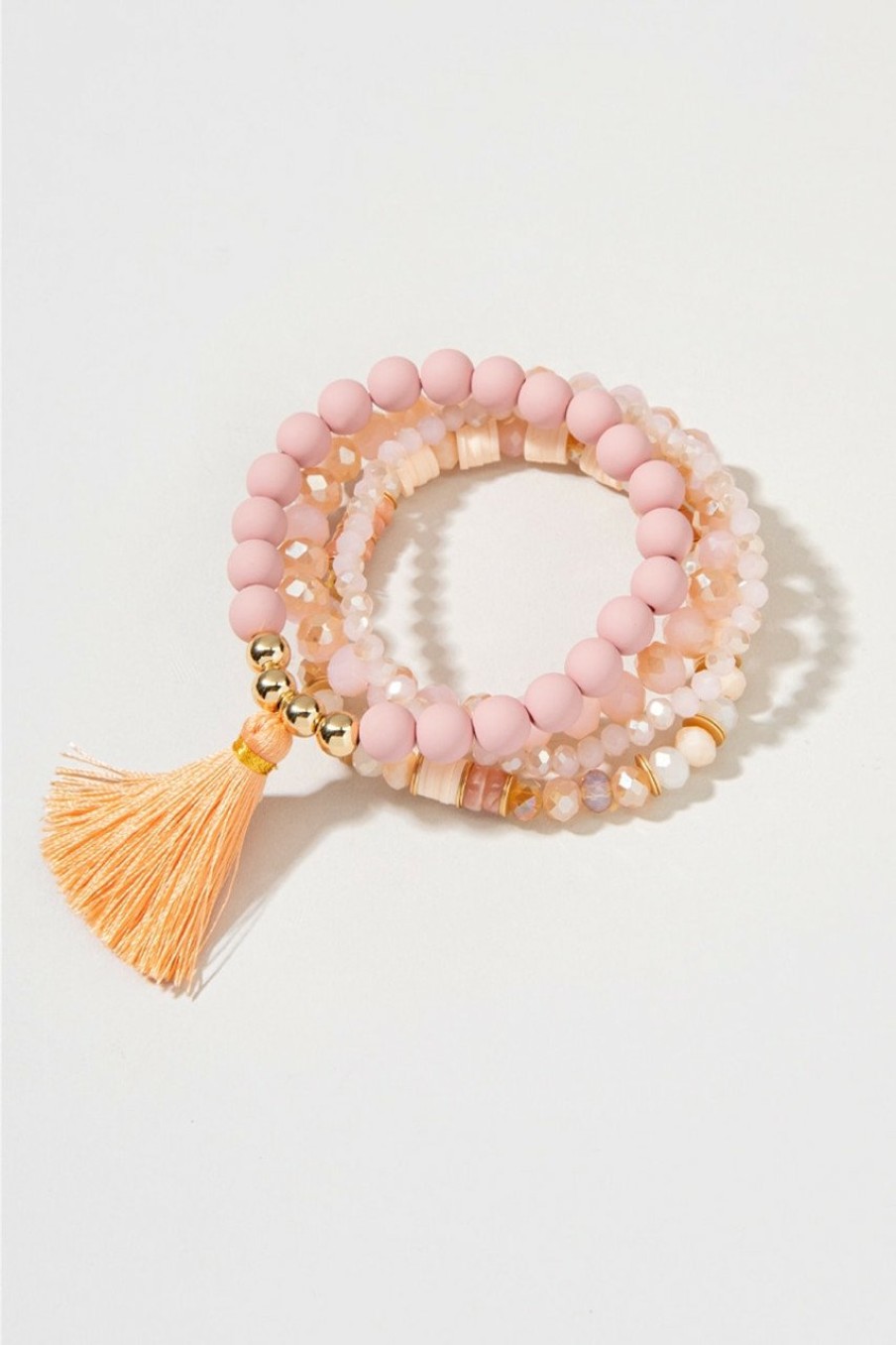 Francesca's Jill Beaded Bracelet Set Pink Bracelets