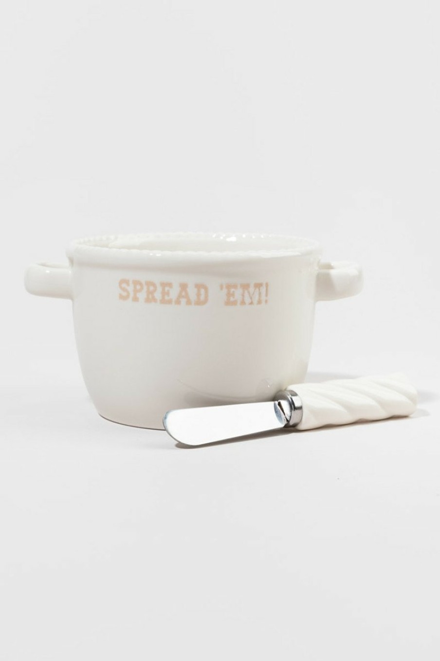 Francesca's Spread Em Cereal Bowl With Spreader Multi Home Decor