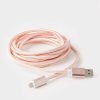 Francesca's Braided Metallic Charging Cable Pink Tech