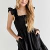 Francesca's Flora Ruffle Strap Smock Top Mini Dress Dresses