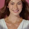 Francesca's Luxe 14K Plated Large Wire Flower Statement Necklace Gold Necklaces