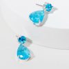 Francesca's Anna Crackle Small Drop Earrings Blue Earrings