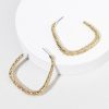 Francesca's Edith Pave Encrusted Large Square Hoops Crystal Earrings