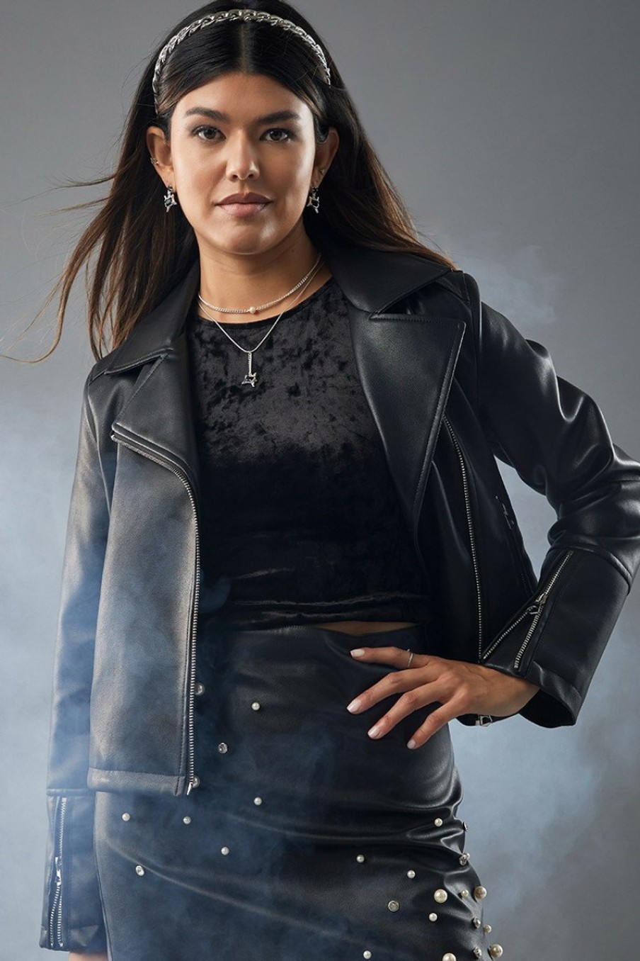 Francesca's Evette Moto Jacket Jackets