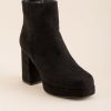 Francesca's Sugar Warrant Micro Suede Boots Black Boots