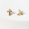 Francesca's Francis Cross Stud Earrings Gold Earrings