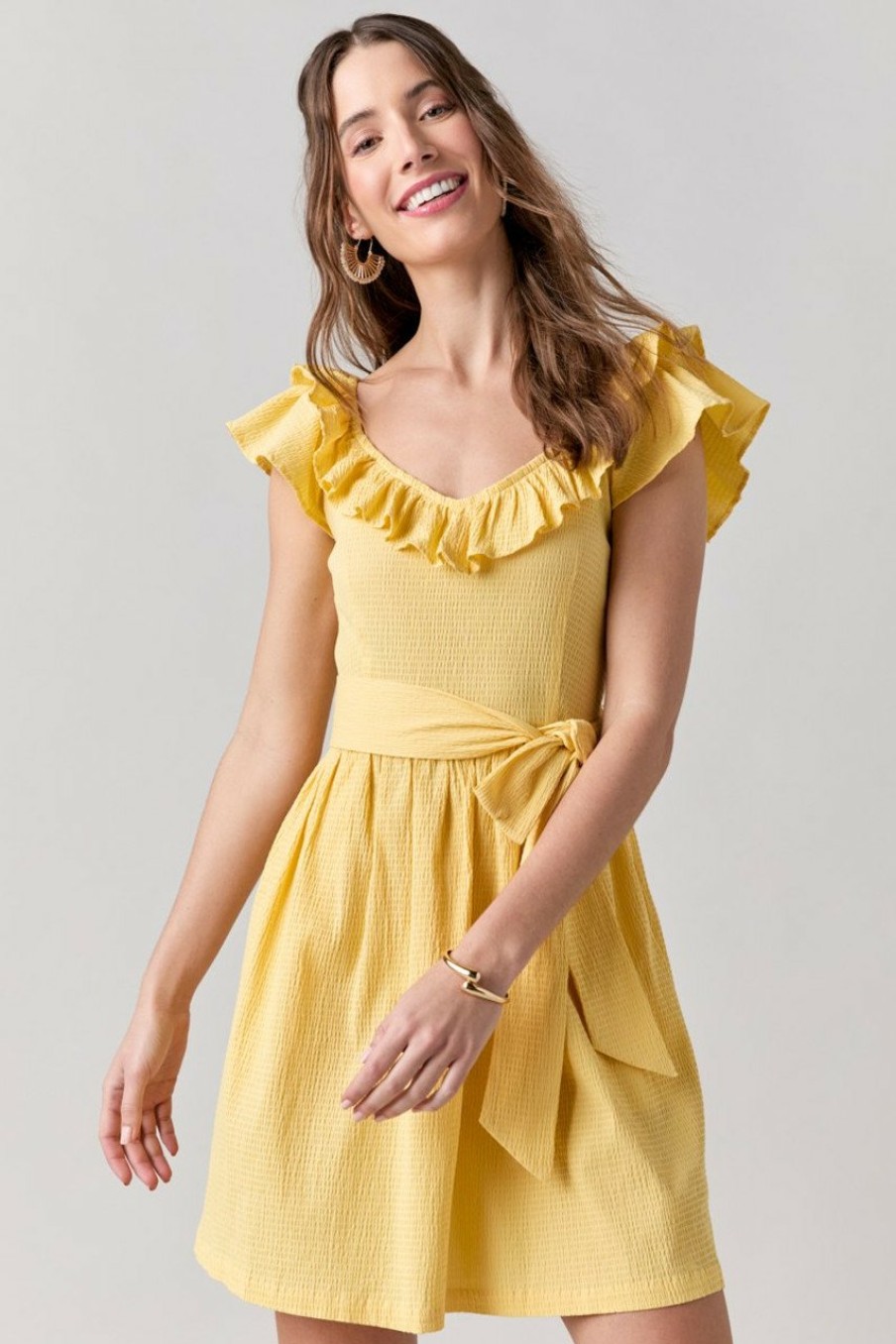 Francesca's Wanda Tie Front Dress Dresses