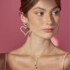 Francesca's Luxe 14K Gold Plated Cz Split Y Necklace Fuchsia Necklaces