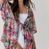 Francesca's Michele Floral Palm Mesh Cover Up Multi Swim Cover Ups