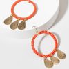 Francesca's Callie Raffia Circle Drop Earrings Coral Earrings