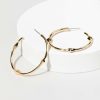 Francesca's Jenna Diamond Station Large Hoop Earrings Gold Earrings