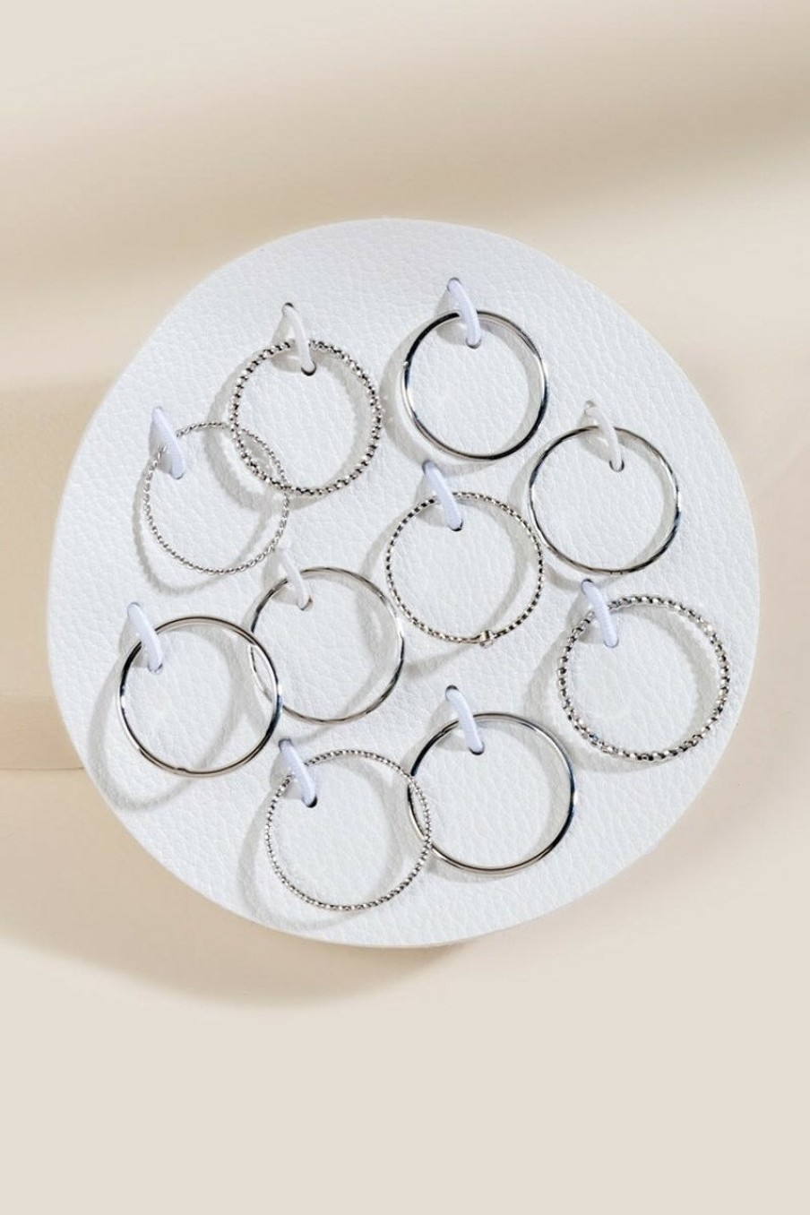 Francesca's Hannah Metal Ring Set In Silver Rings