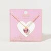 Francesca's Danielle Heart Pendant Necklace Pink Necklaces