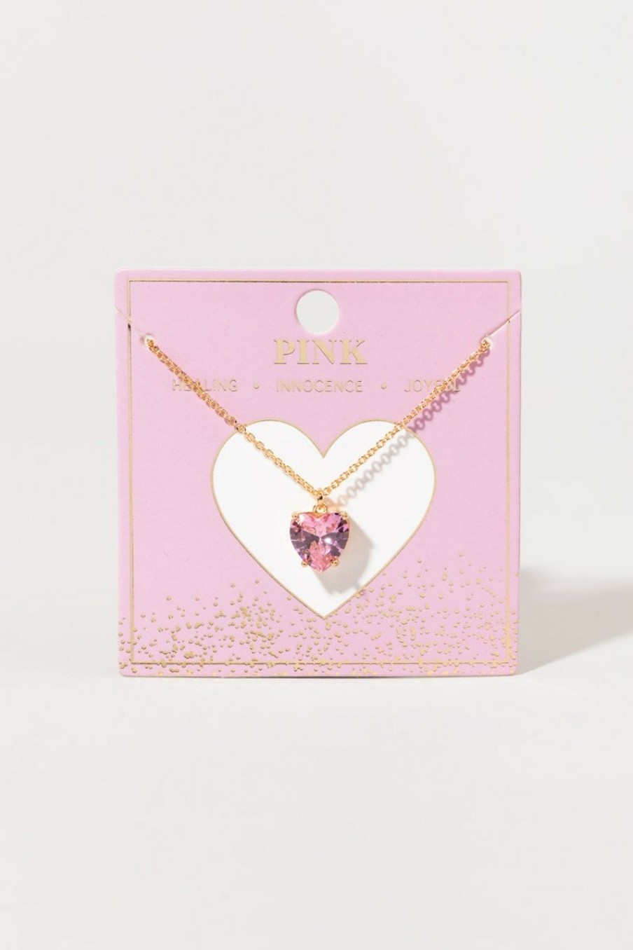 Francesca's Danielle Heart Pendant Necklace Pink Necklaces