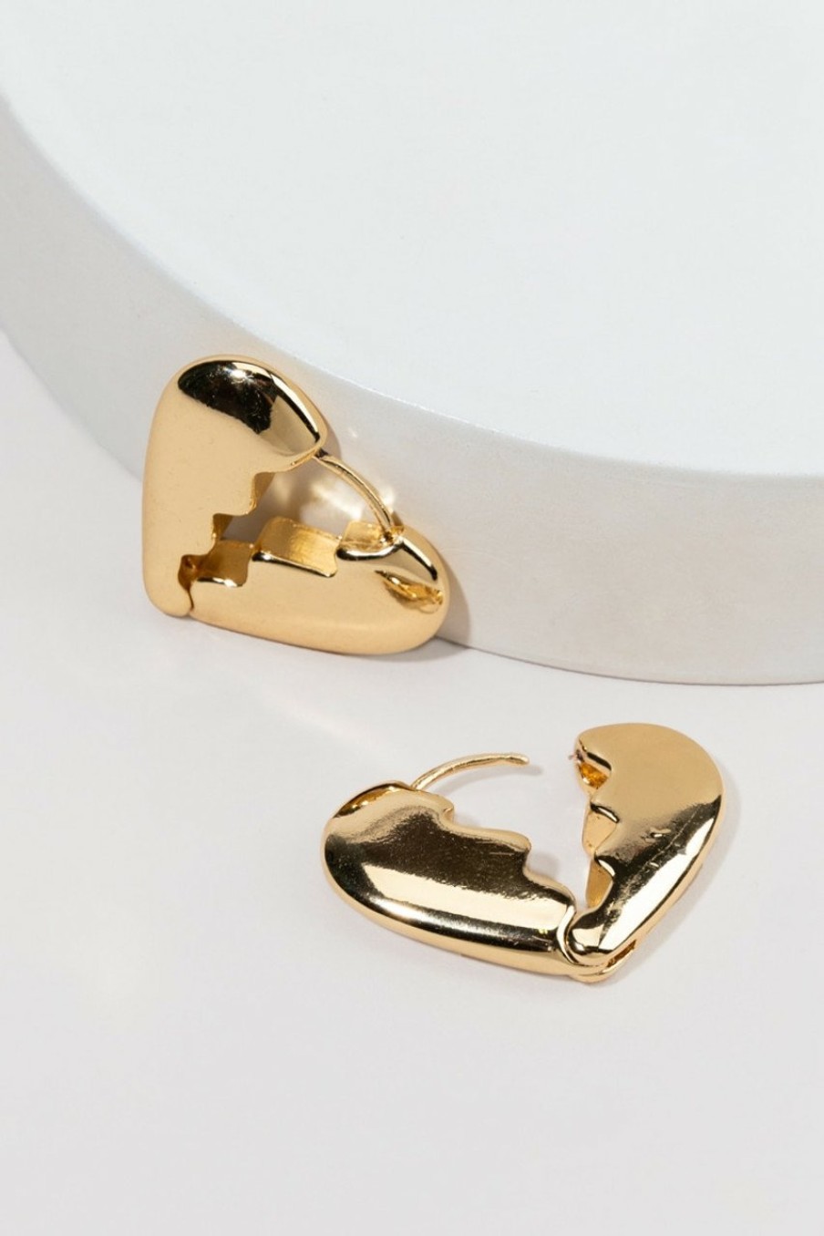 Francesca's Broken Heart Hoop Earrings Gold Earrings