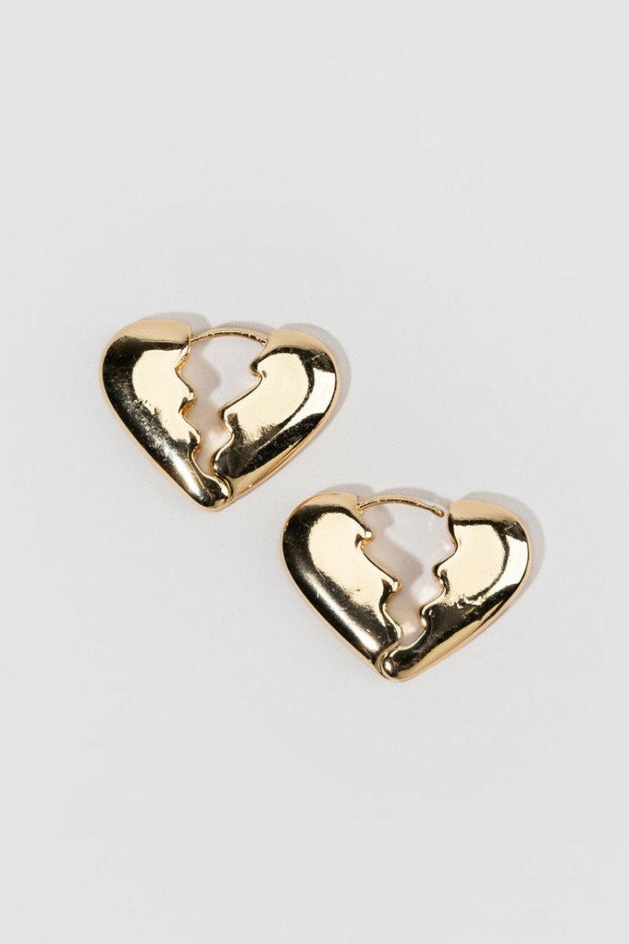 Francesca's Broken Heart Hoop Earrings Gold Earrings