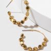 Francesca's Camilla Hexagon Beaded Hoops Gold Earrings