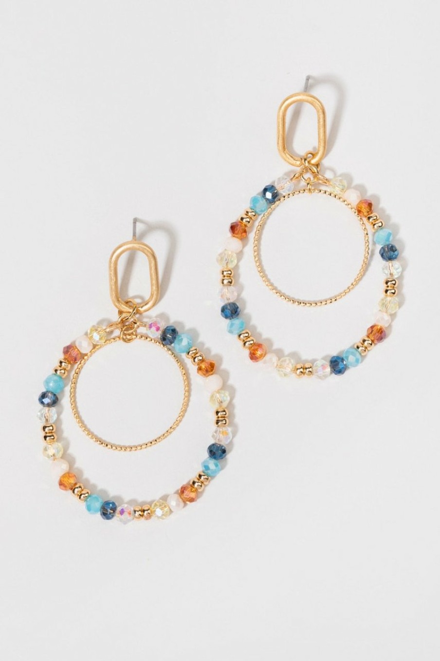 Francesca's Adair Glass Bead Earrings Blue Earrings