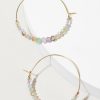 Francesca's Kristine Color Glass Bead Hoop Earrings Multi Earrings