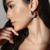 Francesca's Luxe 14K Gold Plated Cluster Hoop Earrings Pearl Earrings