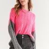 Francesca's Lillie Pointelle Color Block Pullover Tops