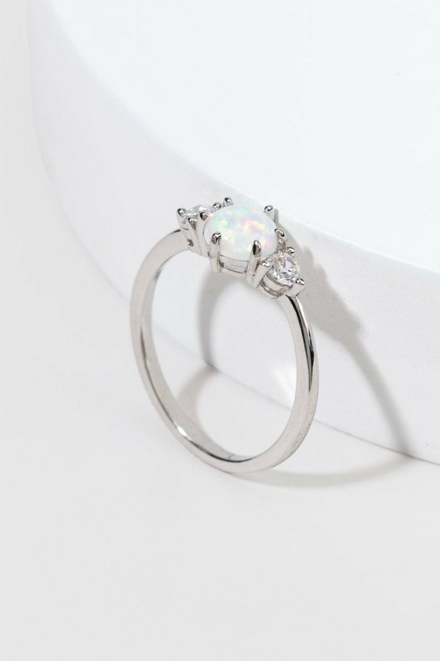 Francesca's Amelia Plated Iridescent Cz Ring Silver Rings