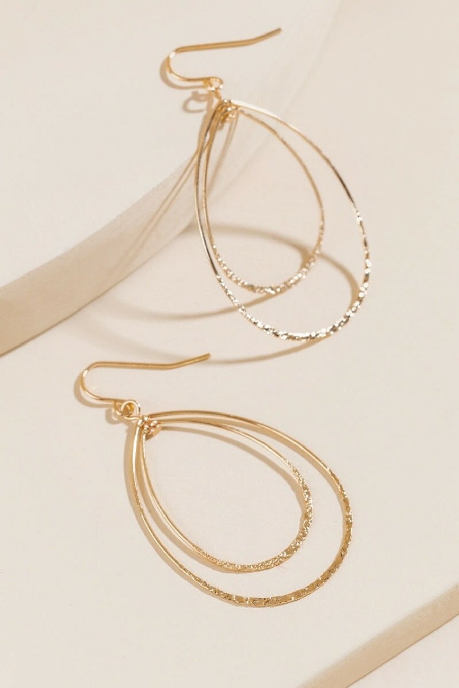 Francesca's Andrea Double Teardrop Earrings Gold Earrings