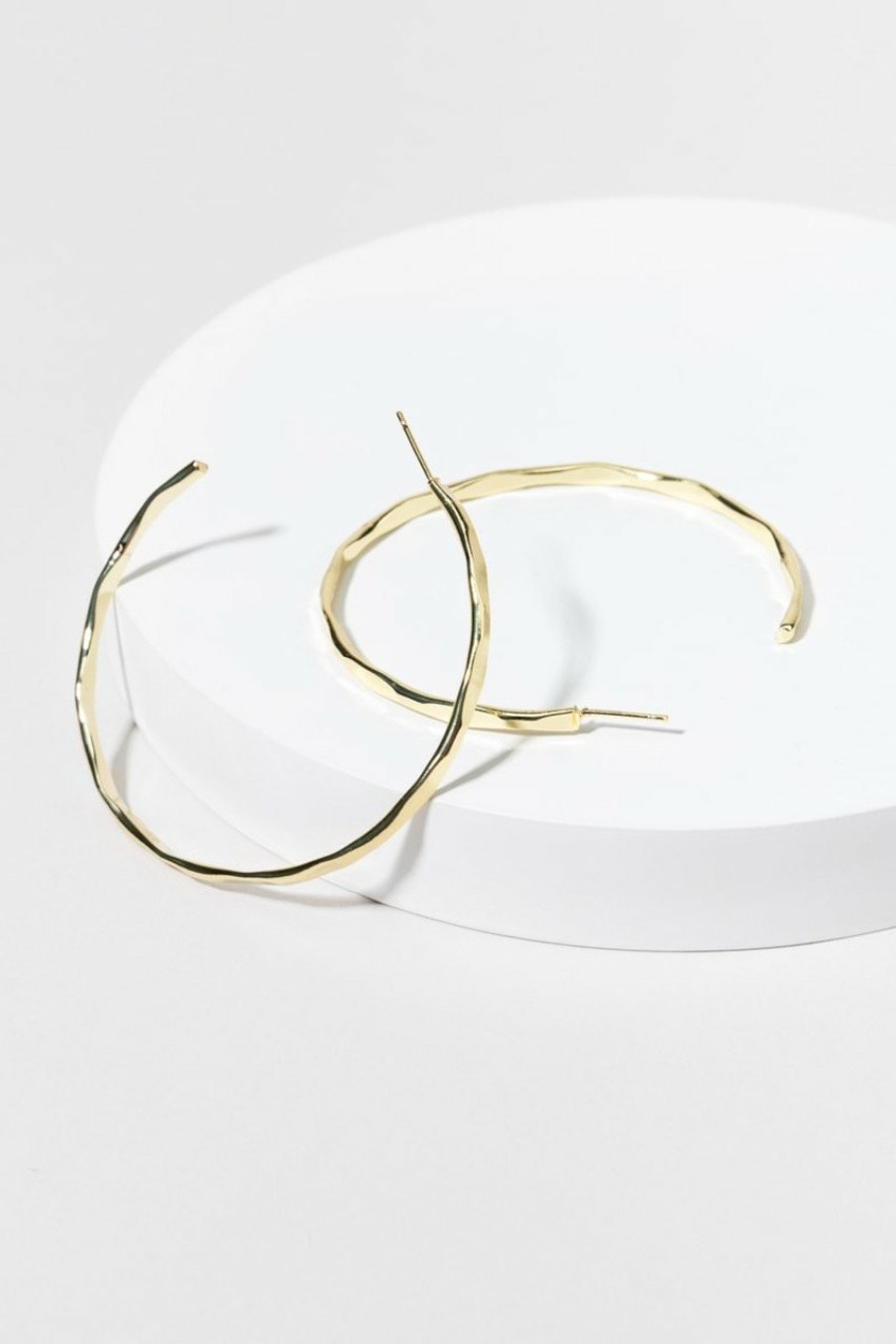 Francesca's Chloe Hammered Band Hoop Earrings Gold Earrings