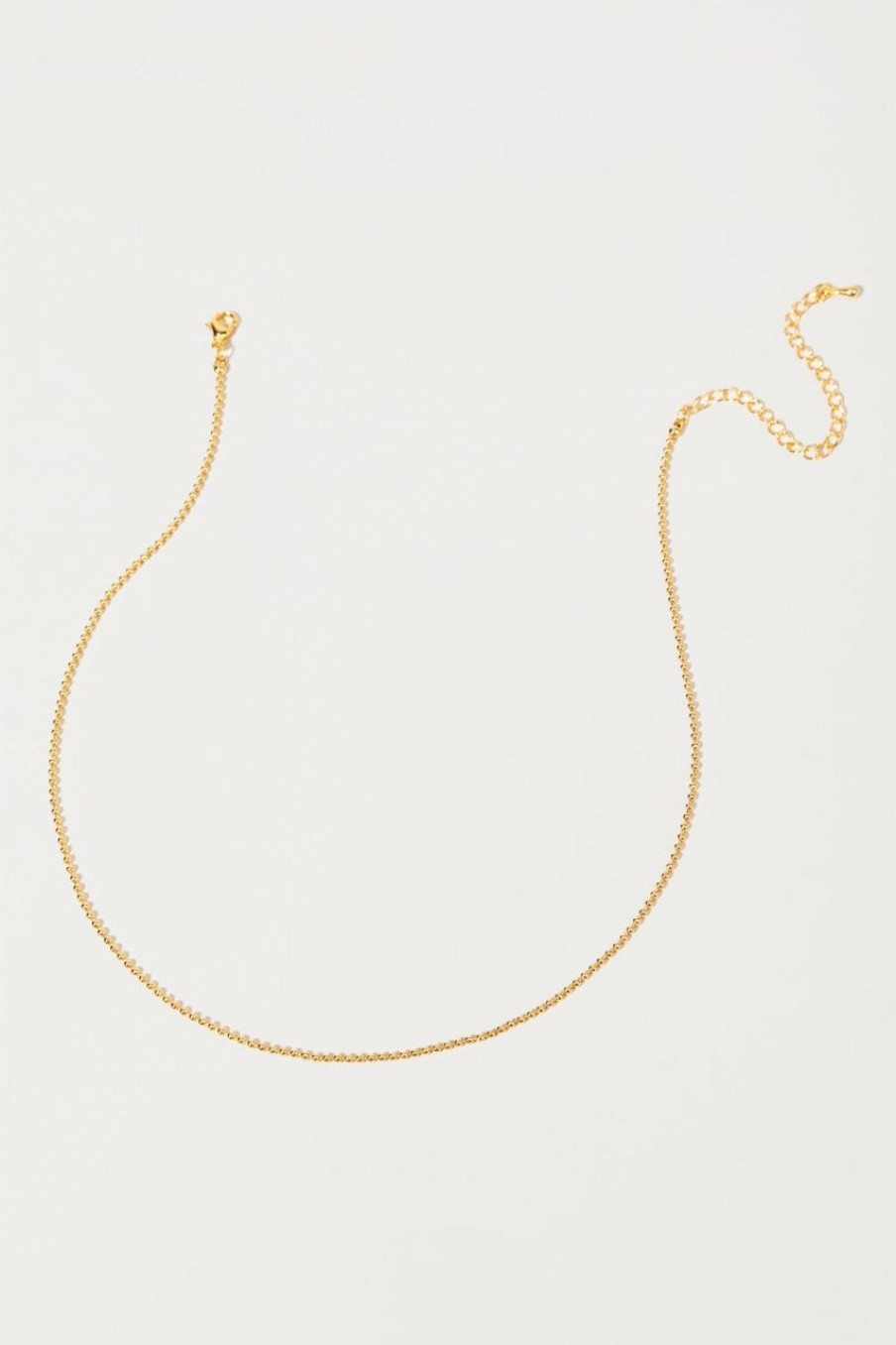 Francesca's Pam 14K Dipped Ball Chain Necklace Gold Necklaces