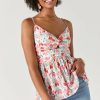 Francesca's Sydnie Twist Front Tank Top Ivory Tops