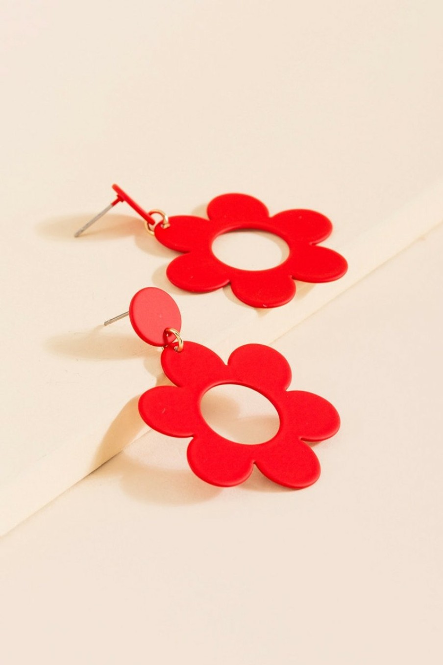 Francesca's Aaliyah Open Flower Drop Earrings Earrings