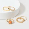 Francesca's Nash Focal Band Cz Ring Set Coral Rings