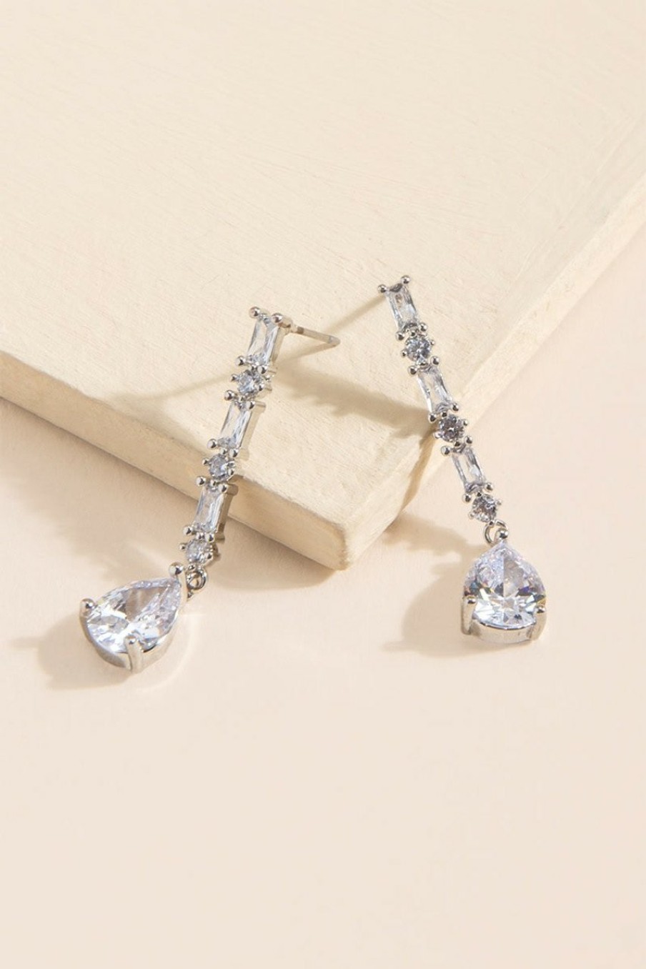 Francesca's Sydney Baguette Drop Earrings Crystal Earrings