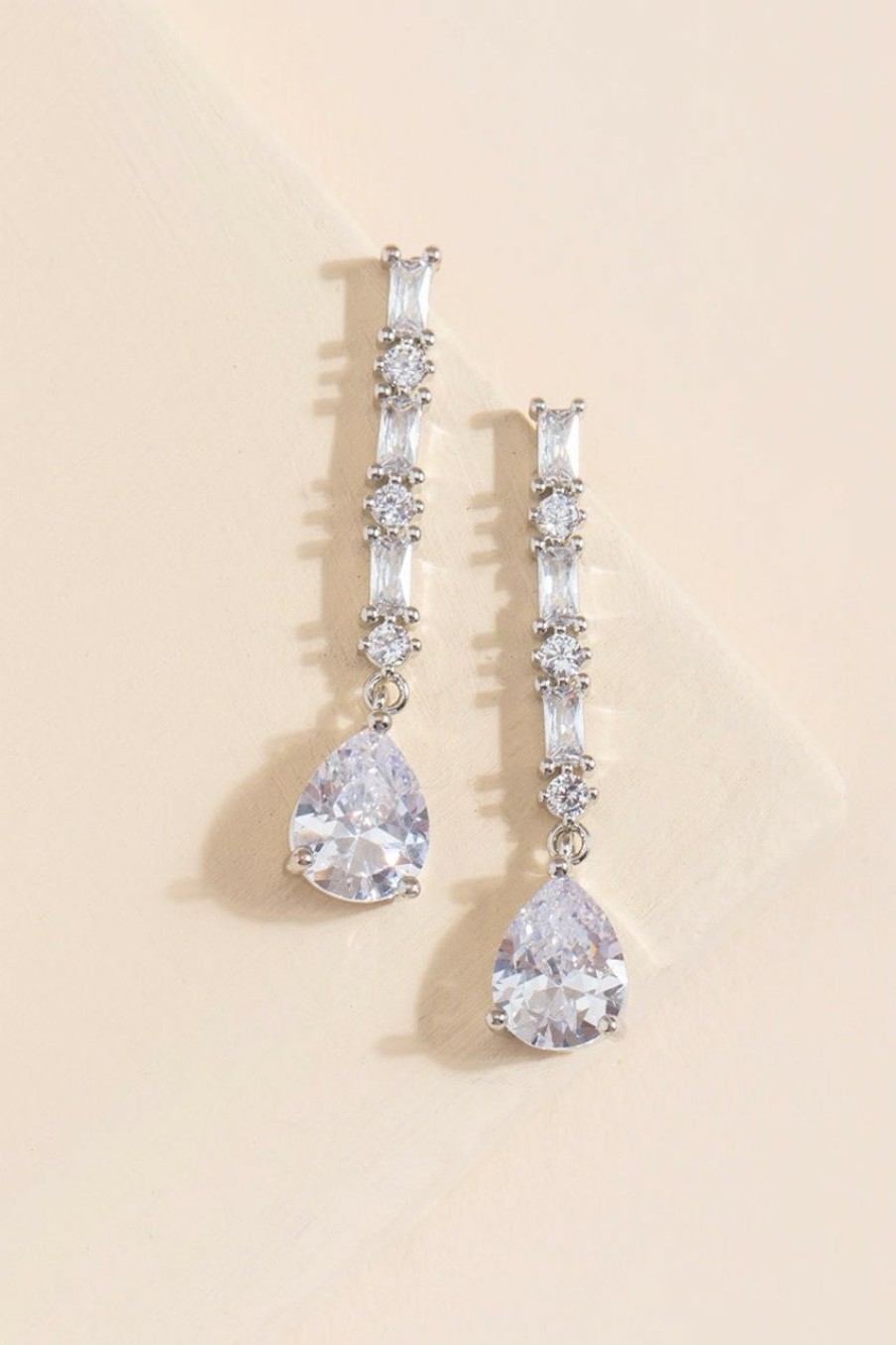 Francesca's Sydney Baguette Drop Earrings Crystal Earrings