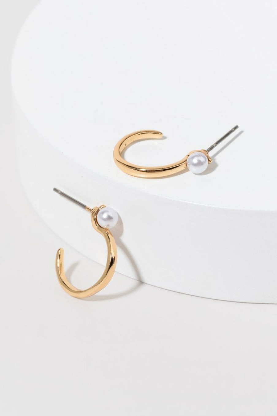 Francesca's Kasey Hoop Earrings Pearl Earrings