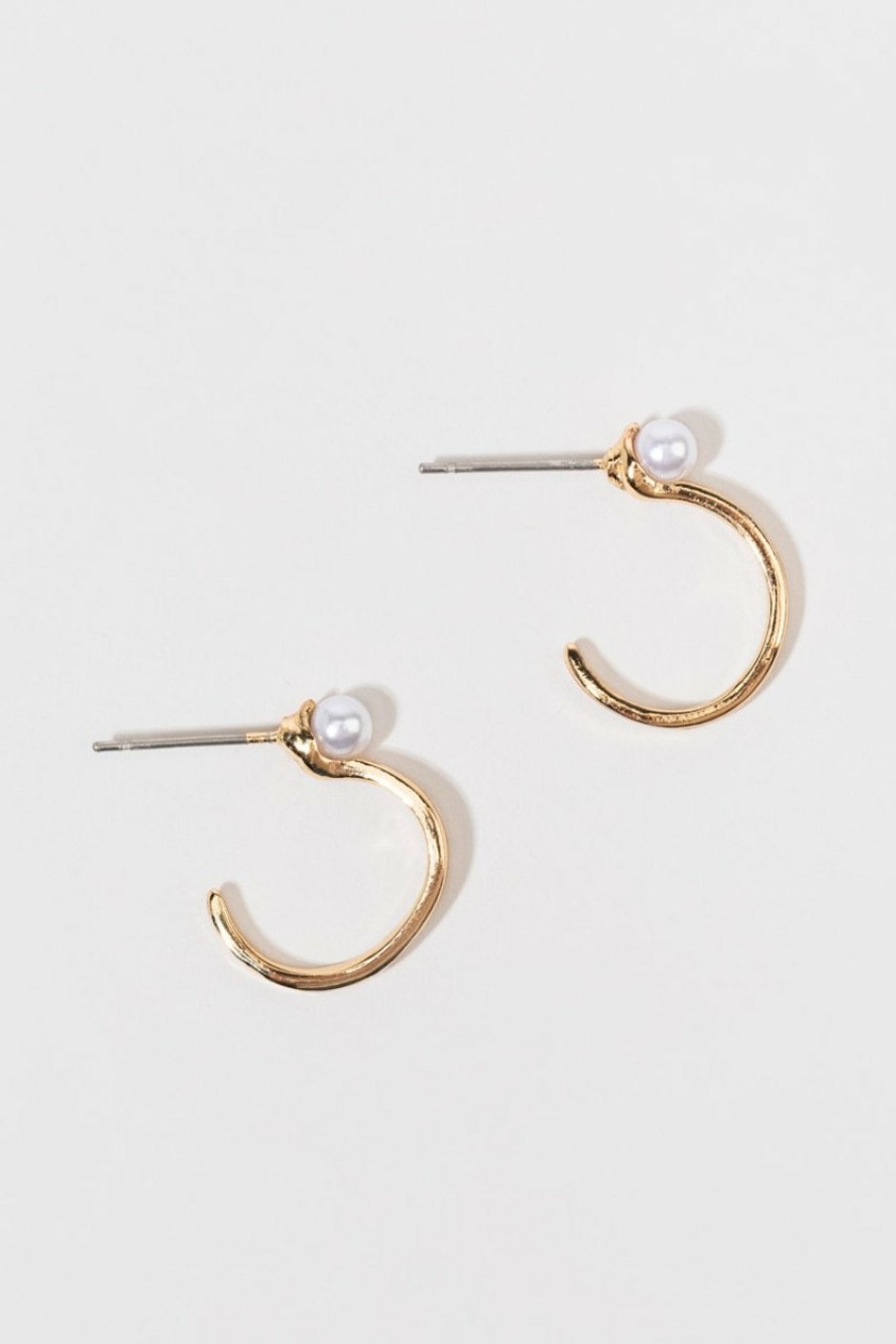 Francesca's Kasey Hoop Earrings Pearl Earrings