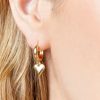 Francesca's Josie Solid Heart Charm Huggie Gold Earrings