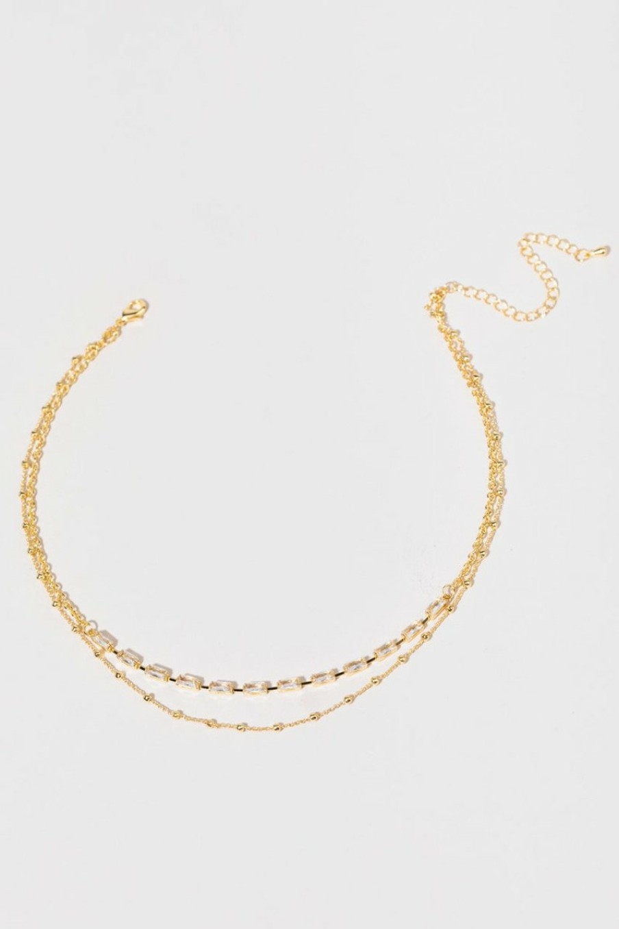 Francesca's Courtney Baguette Necklace Gold Necklaces