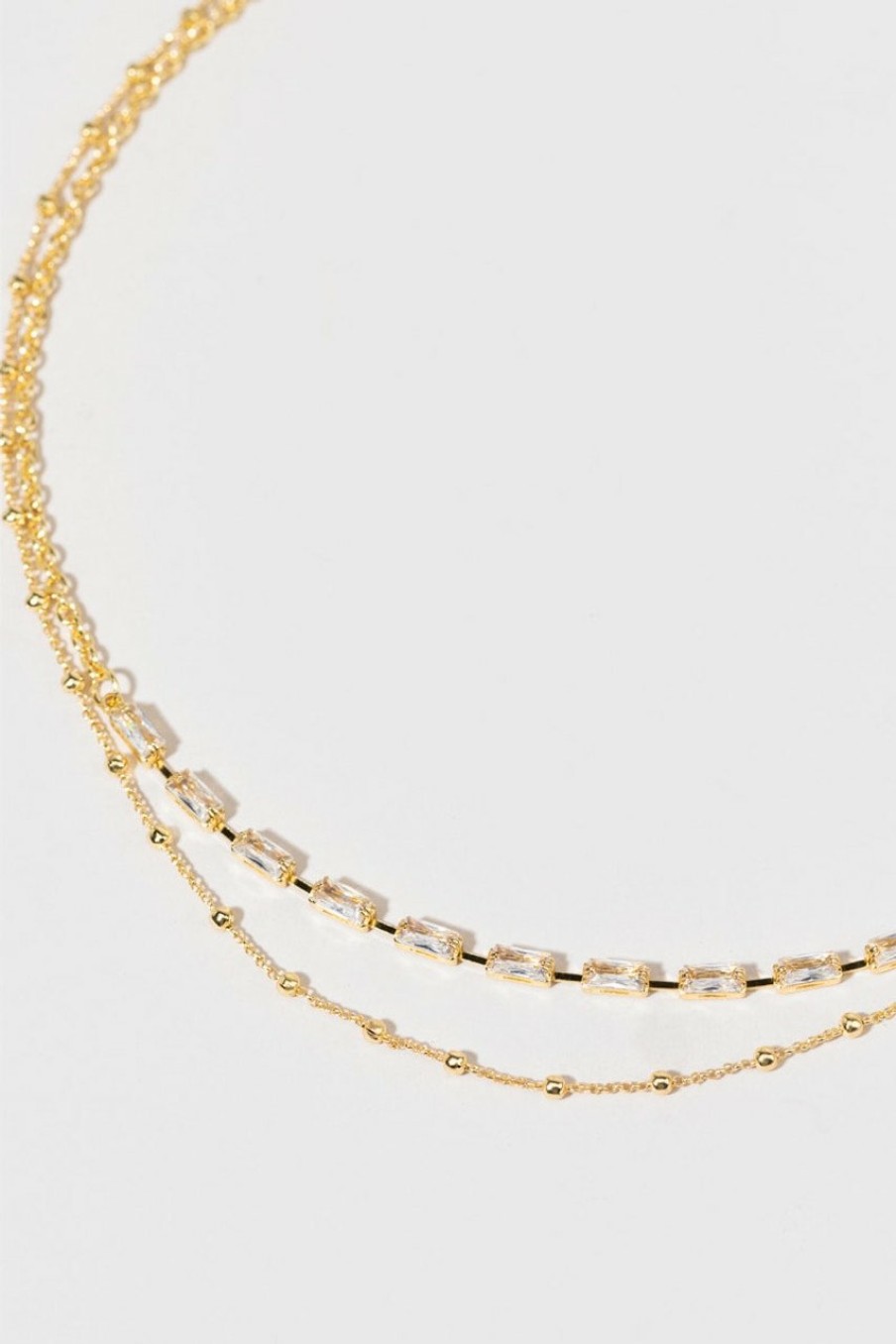 Francesca's Courtney Baguette Necklace Gold Necklaces