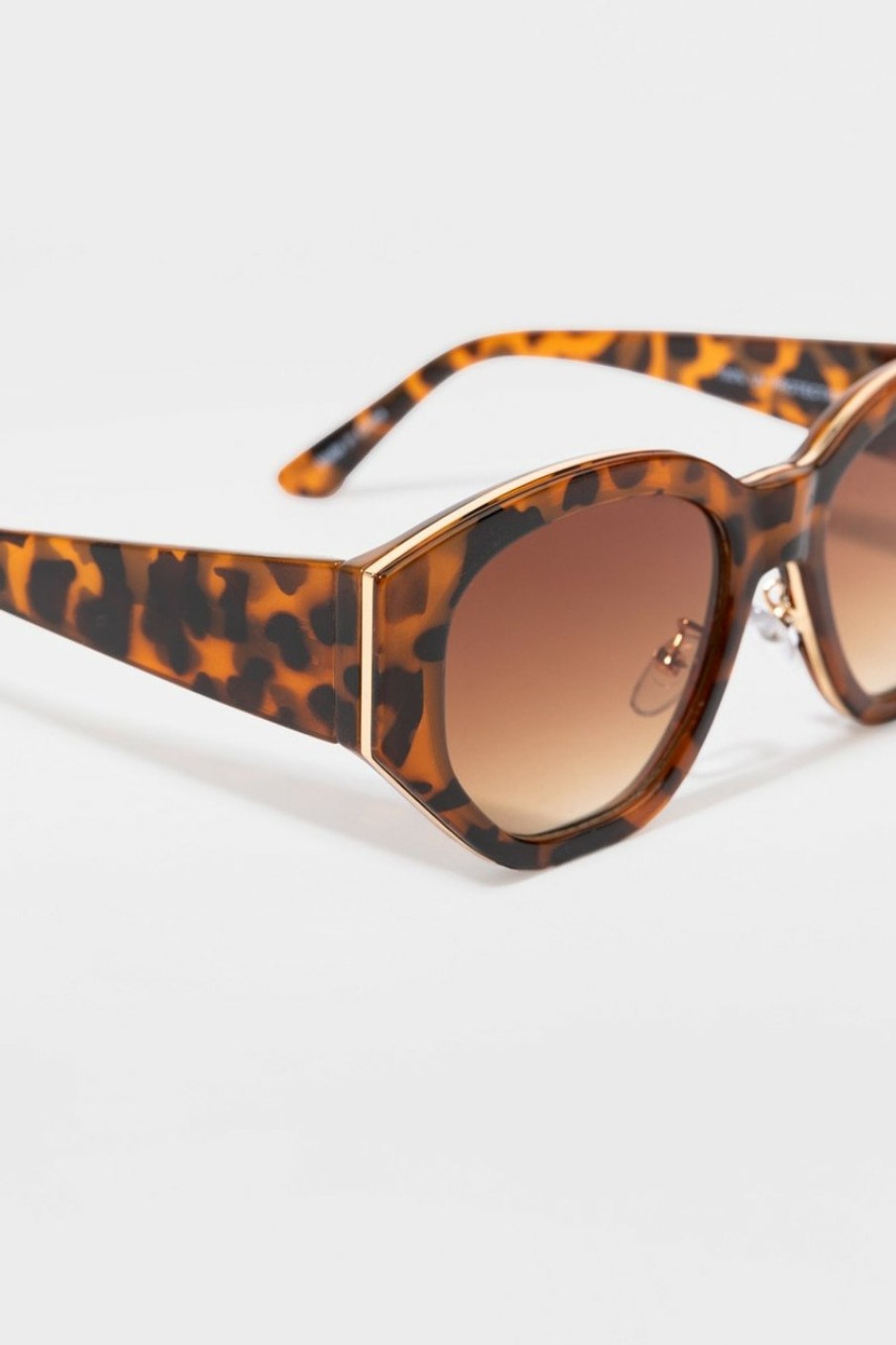 Francesca's Sheila Tort Shell Angular Cat Eye Sunglasses Tortoise Sunglasses