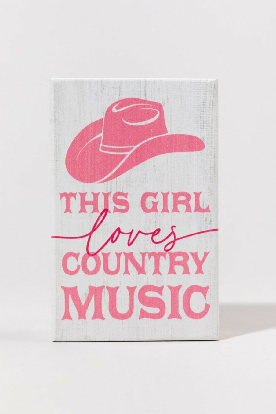 Francesca's This Girl Loves Country Music Box Sign White Home Decor