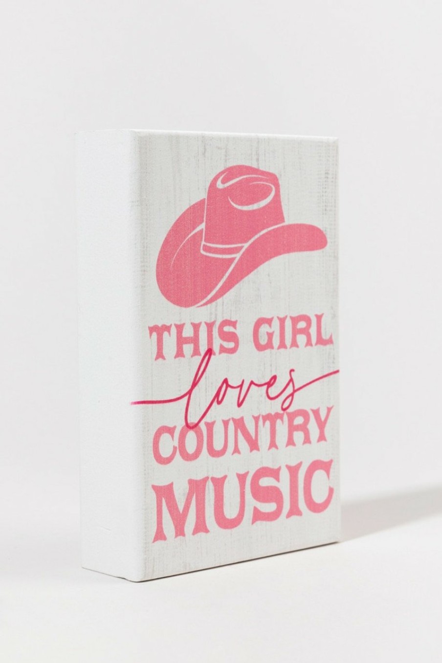 Francesca's This Girl Loves Country Music Box Sign White Home Decor